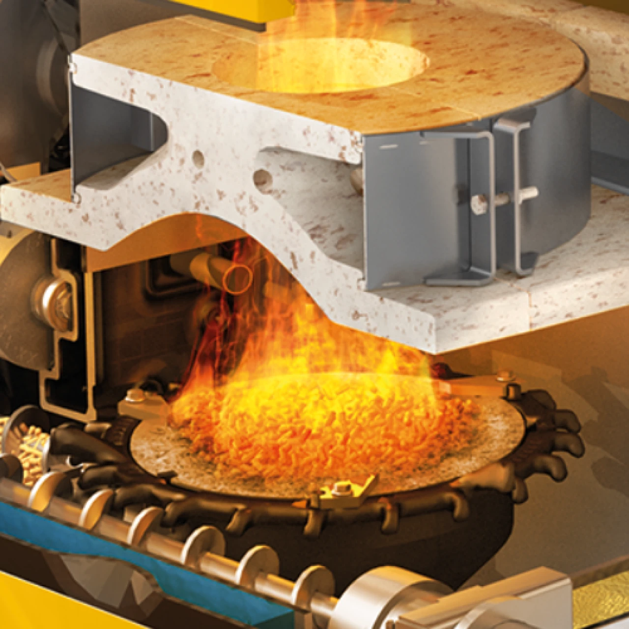 KWB Combifire mehr Effizienz | © KWB Schnittbild KWB Combifire mehr Effizienz