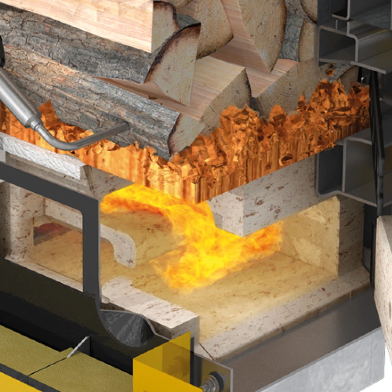 geringe Emissionen | © KWB Schnittbild KWB Classicfire 2 geringe Emissionen