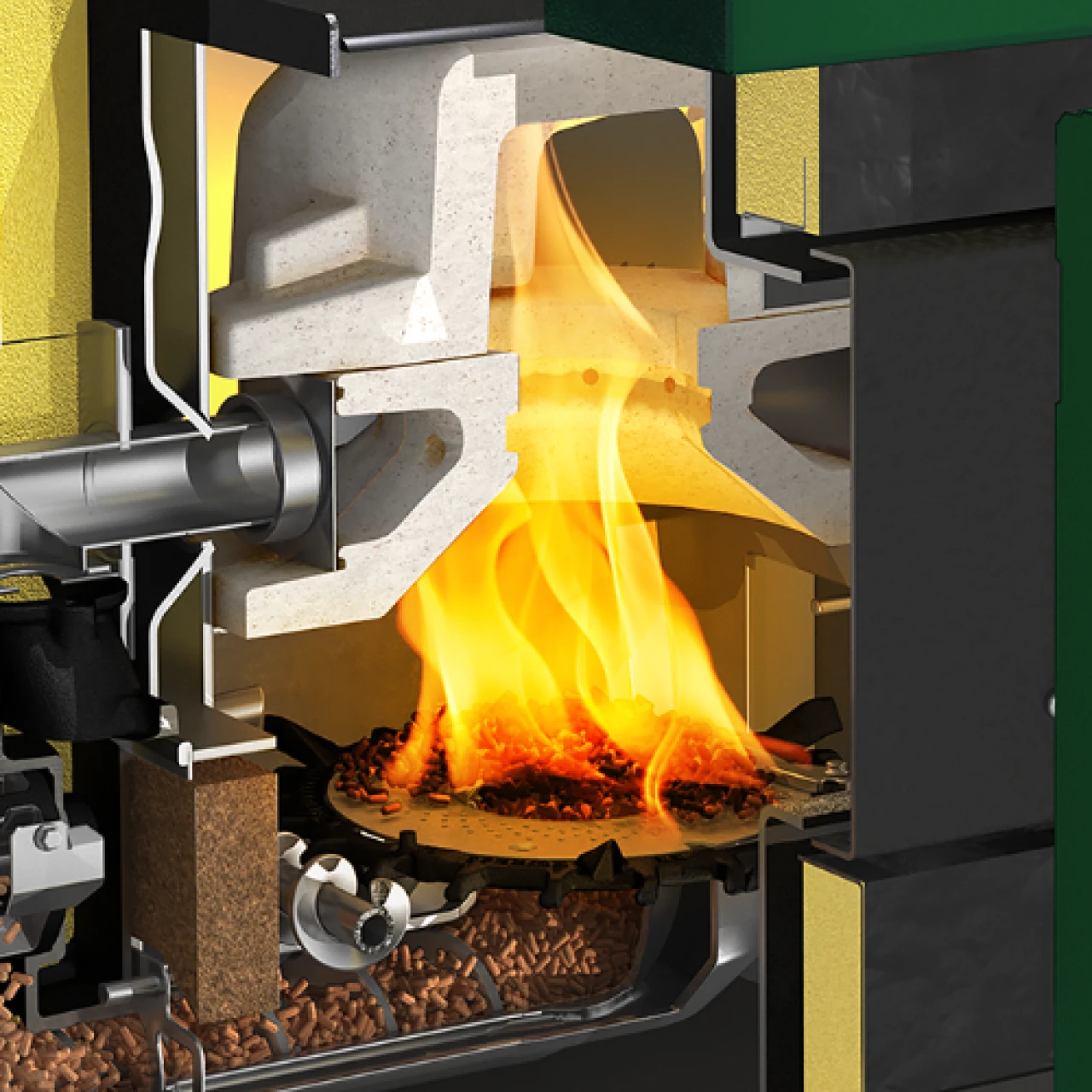 minimale Emissionen | © KWB Schnittbild KWB Easyfire 2 minimale Emissionen