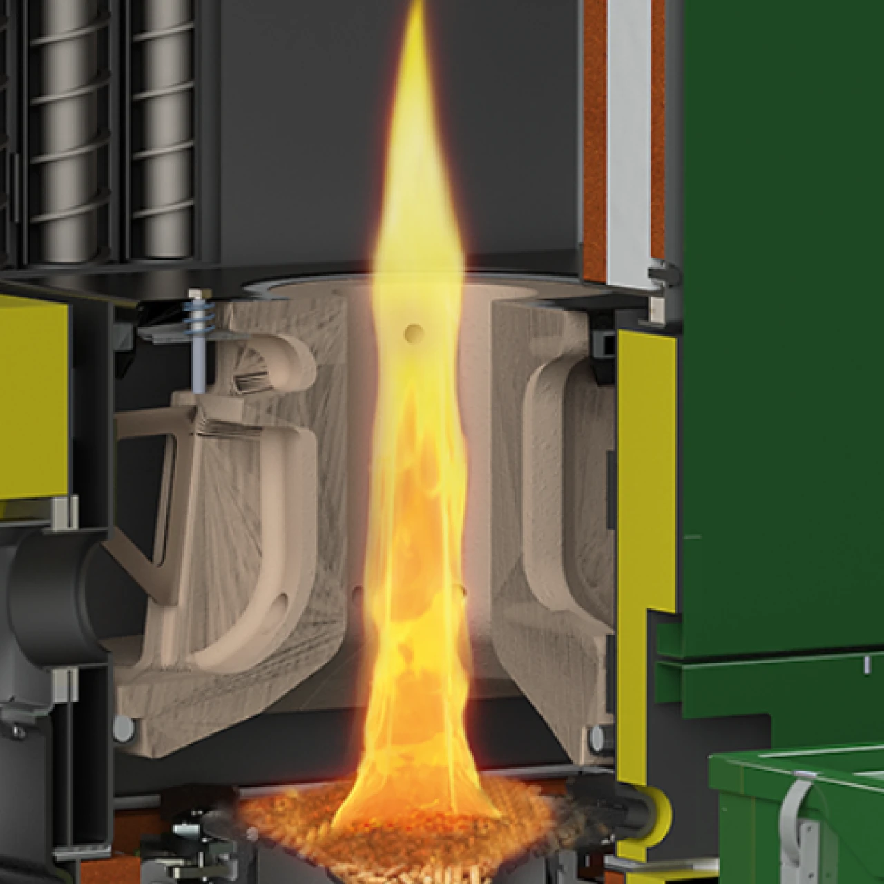 Kontinuierliche Verbrennung | © KWB Schnittbild KWB Easyfire 3 Kontinuierliche Verbrennung