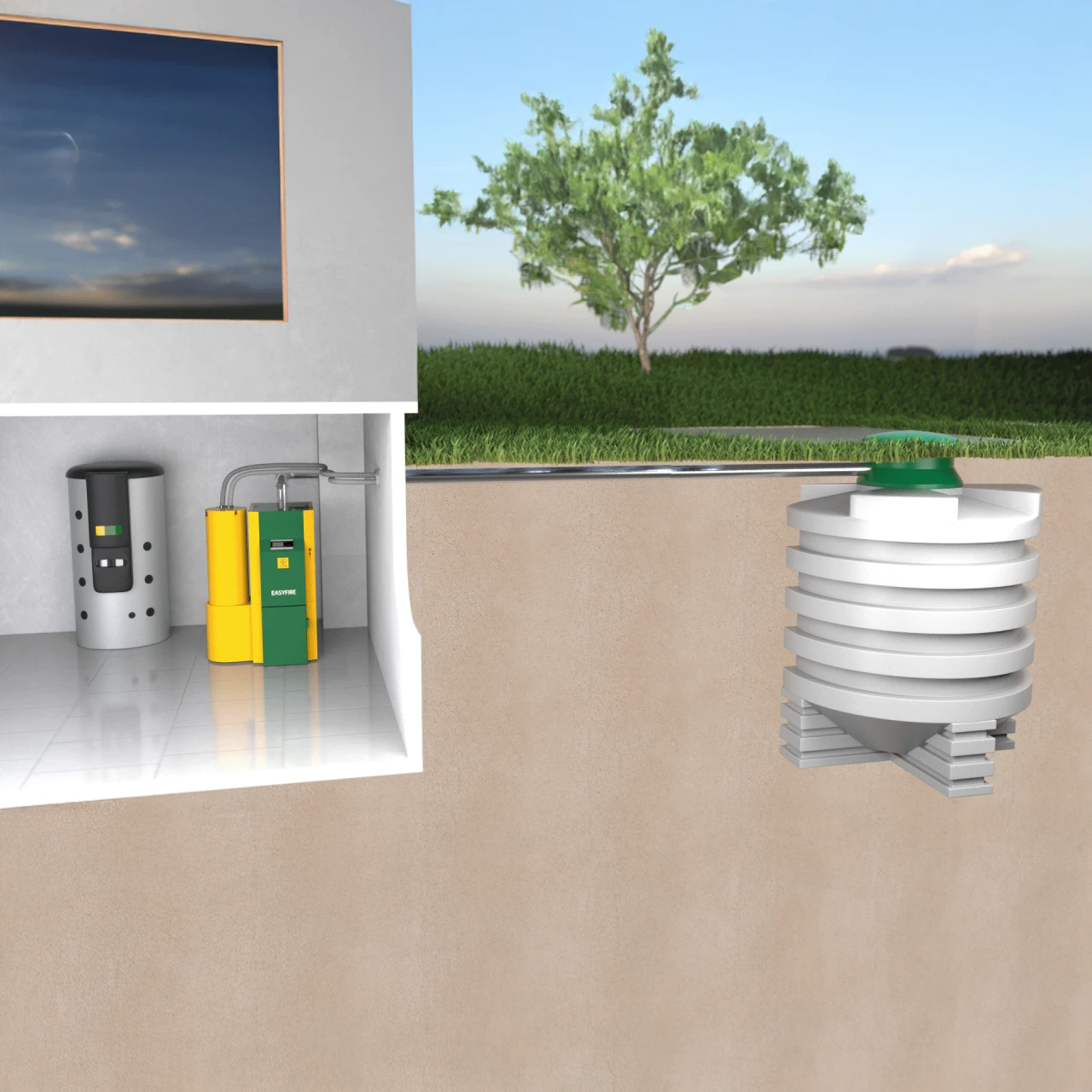 KWB Erdtank | © KWB, boxquadrat KWB Erdtank als unterirdischer Pelletlagerbehaelter