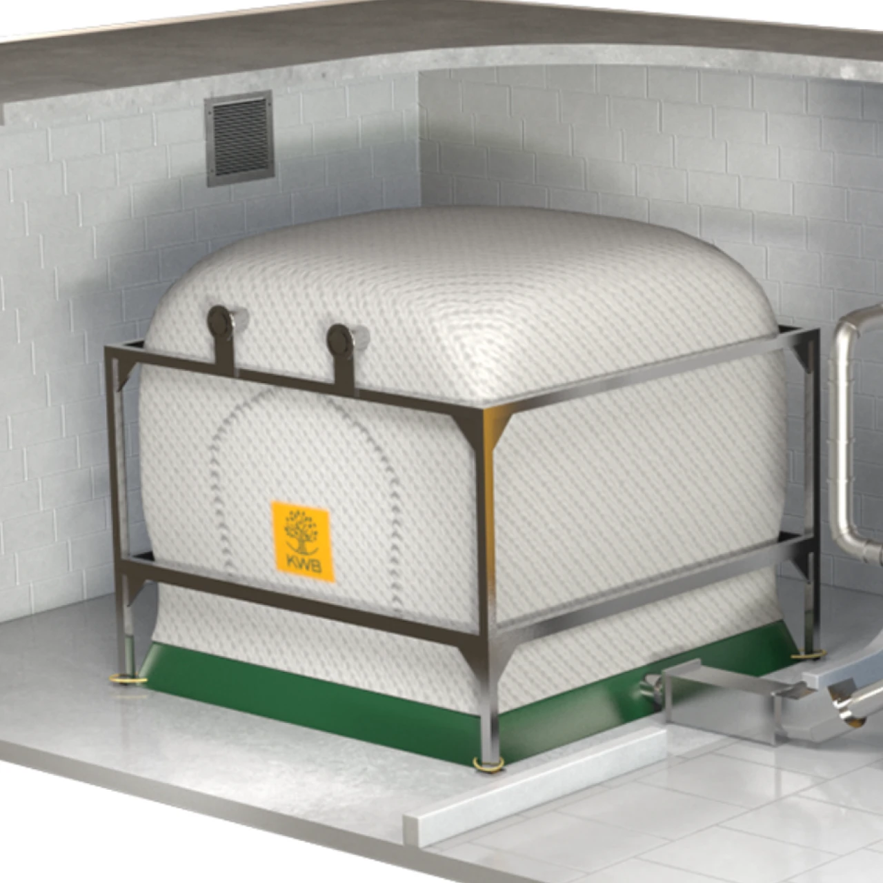 KWB Pellet Big Bag | © KWB, boxquadrat KWB Pellet Big Bag direkt neben der Heizung