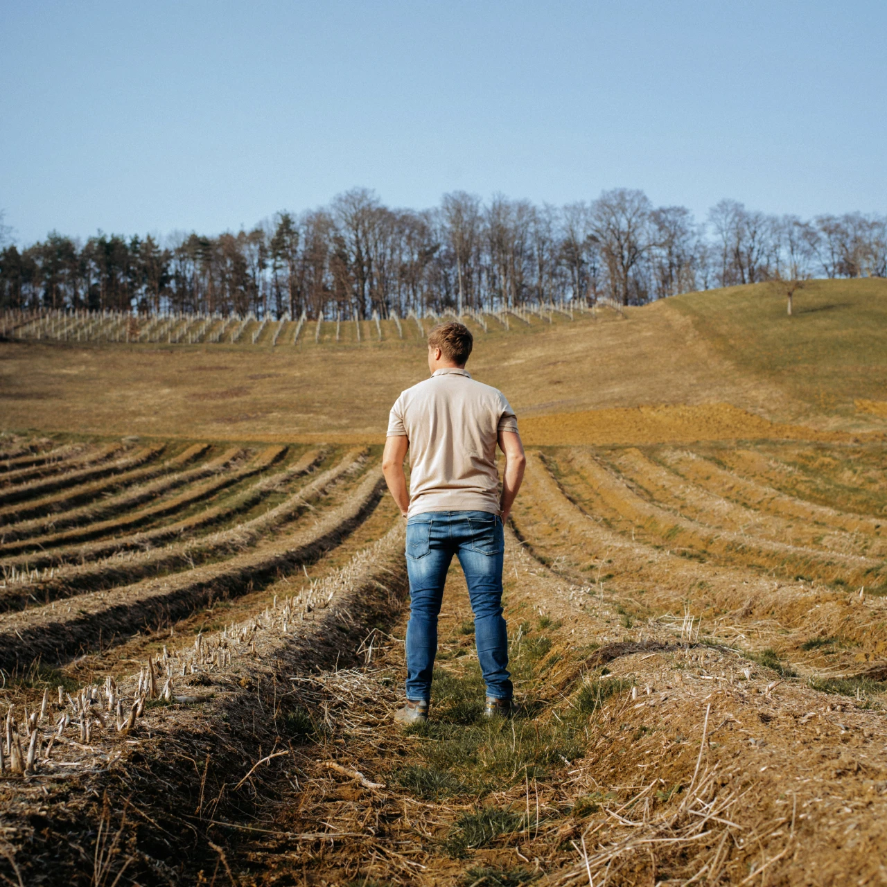 Referenzkunde Gregor Reicher | © KWB, LupiSpuma Hier sieht man Herrn Reicher wie er auf seinem Feld in der Mitte steht