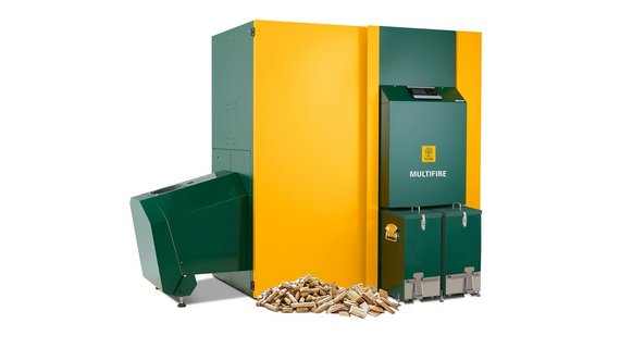 Auf diesem Bild sieht man den KWB Multifire 2 mit Brennstoff
